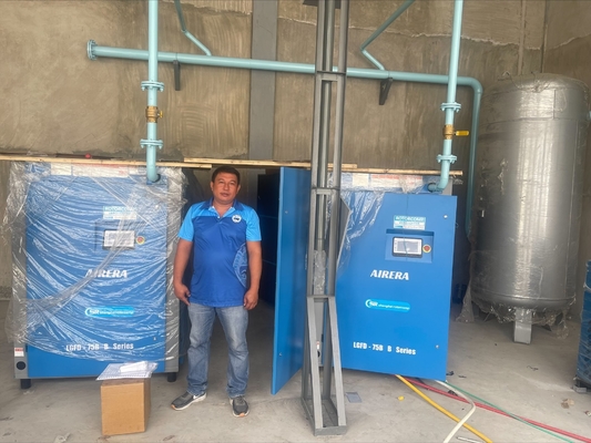 30% de ahorro de energía 75kw/100hp VSD compresor de tornillo 7-15bar