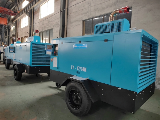 CE/ISO9001 200PSI 150-160HP Compresor de tornillo con combustible diesel para aplicaciones industriales