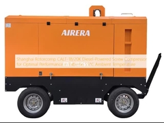 Shanghai Rotorcomp CALT-18/20K Compresor de tornillo propulsado por diésel para un rendimiento óptimo en temperaturas ambientales extremas de 55 ° C